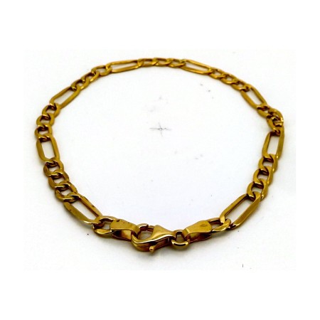 Pulsera pulsera figaro de oro 18k 20 cm